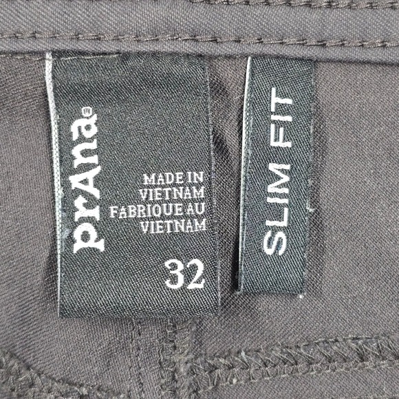 Prana Brion Pants Men 32 (Fits 32x28.5) Gray Slim Straight Outdoors Hiking - Picture 4 of 13